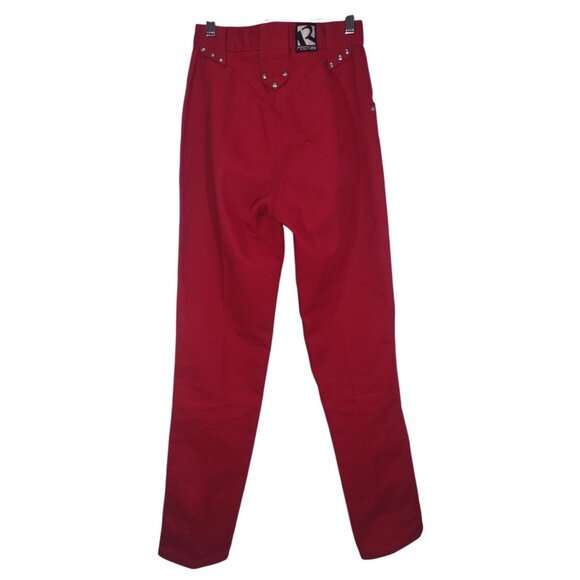 Rockies Jeans Womens 25x33 Rockies Red Denim High Rise Vintage 80s Yoked Studded - Picture 4 of 6